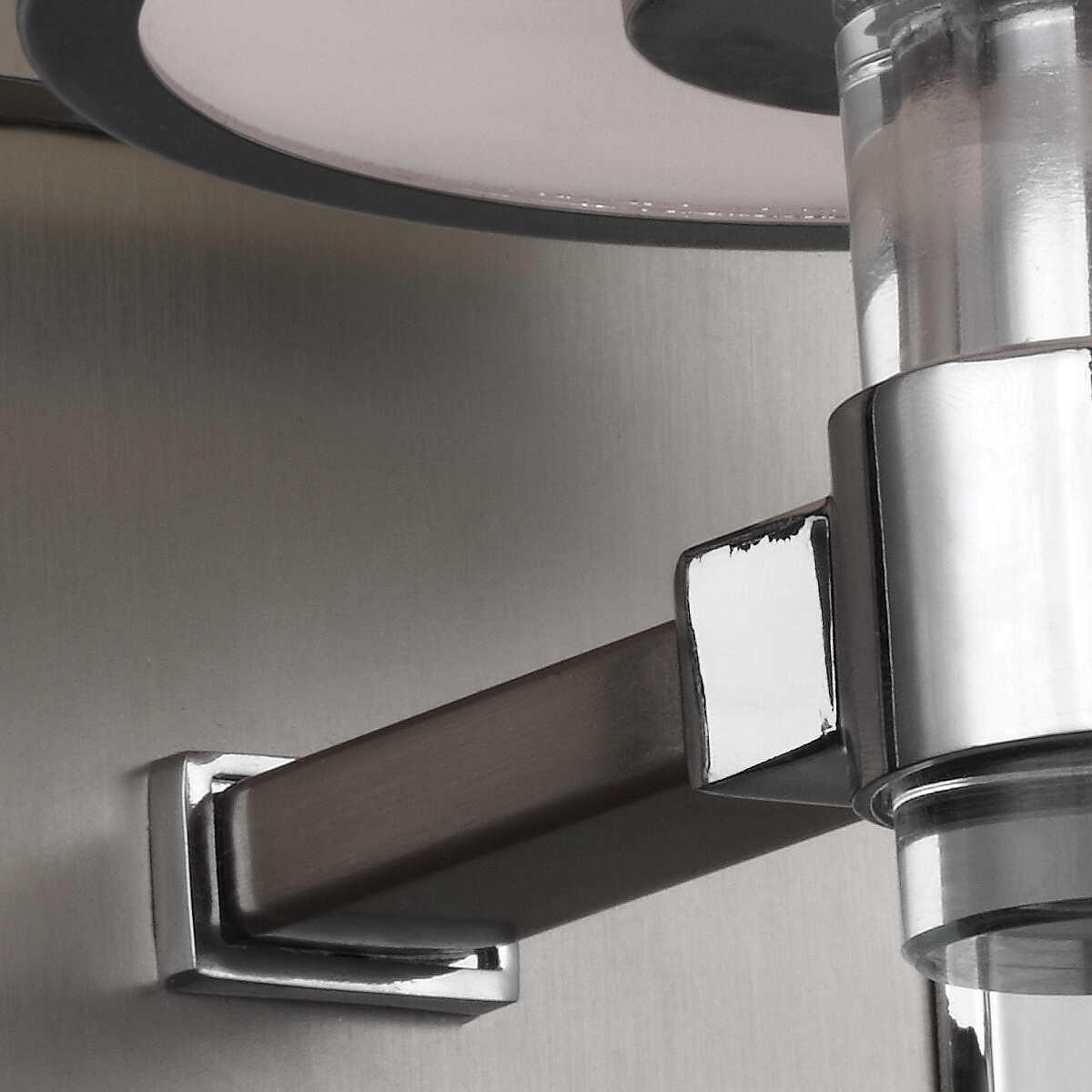 feiss prospect park 1 lt satin nickel and chrome wall light Close Up LED Bulb