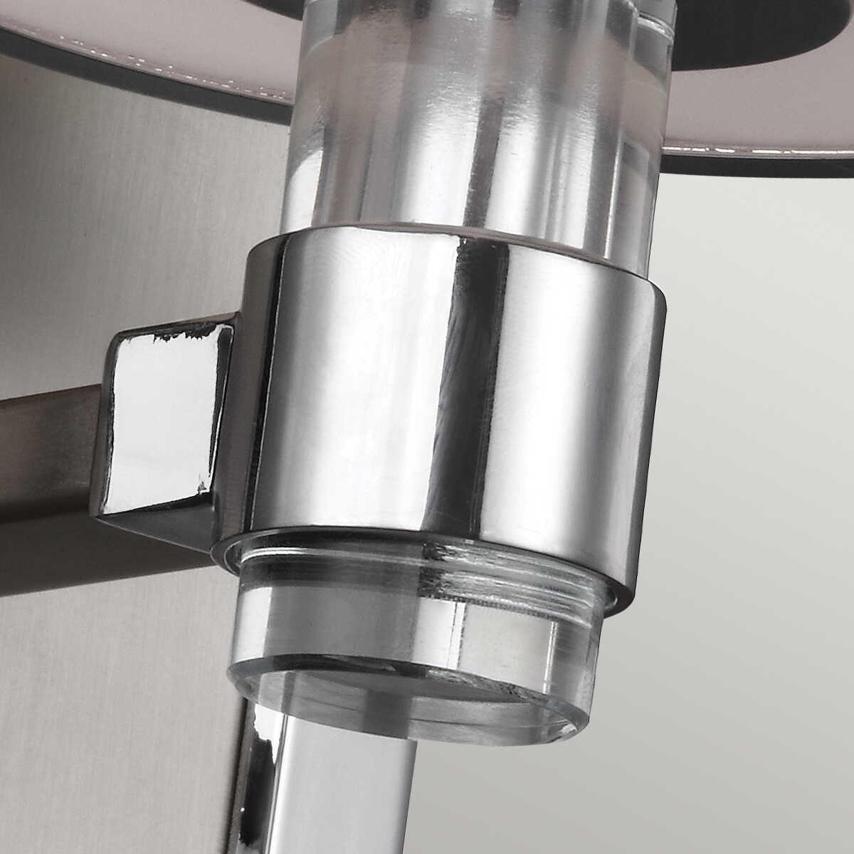 feiss prospect park 1 lt satin nickel and chrome wall light Detailed Close Up