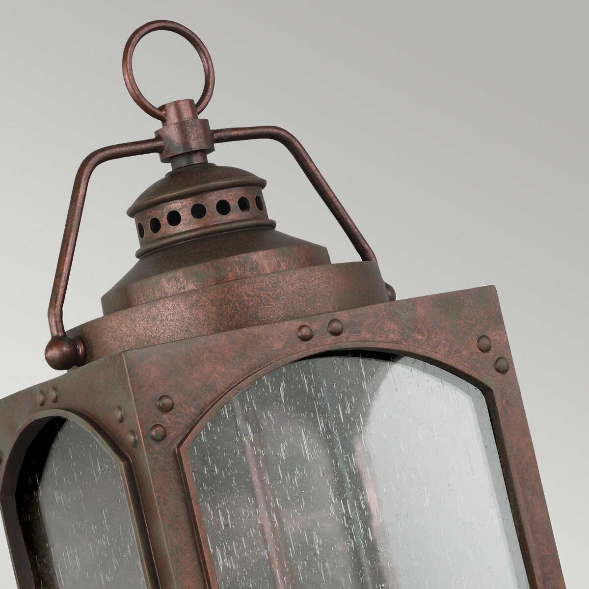 feiss randhurst 3 light large copper outdoor wall lantern Living Room Close Up