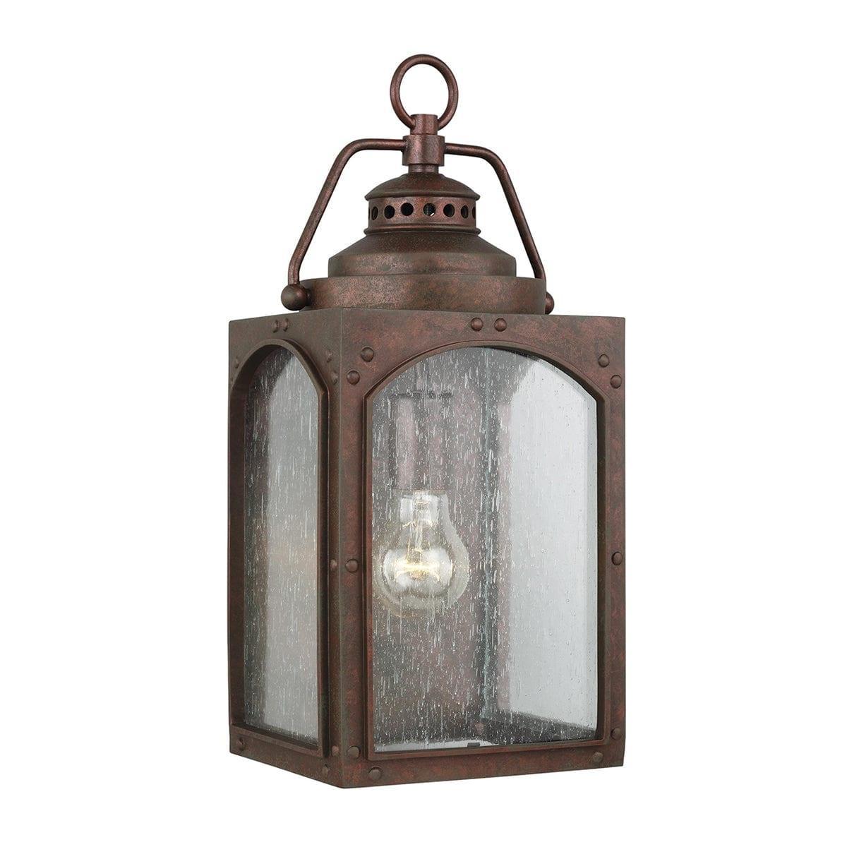 feiss randhurst 1 light medium copper outdoor wall lantern