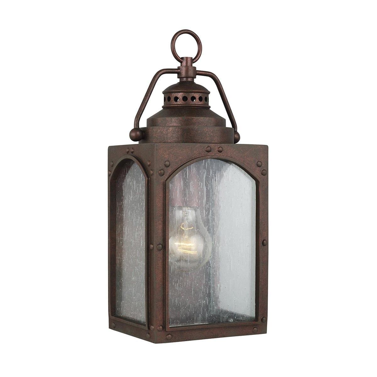 feiss randhurst 1 light small copper outdoor wall lantern