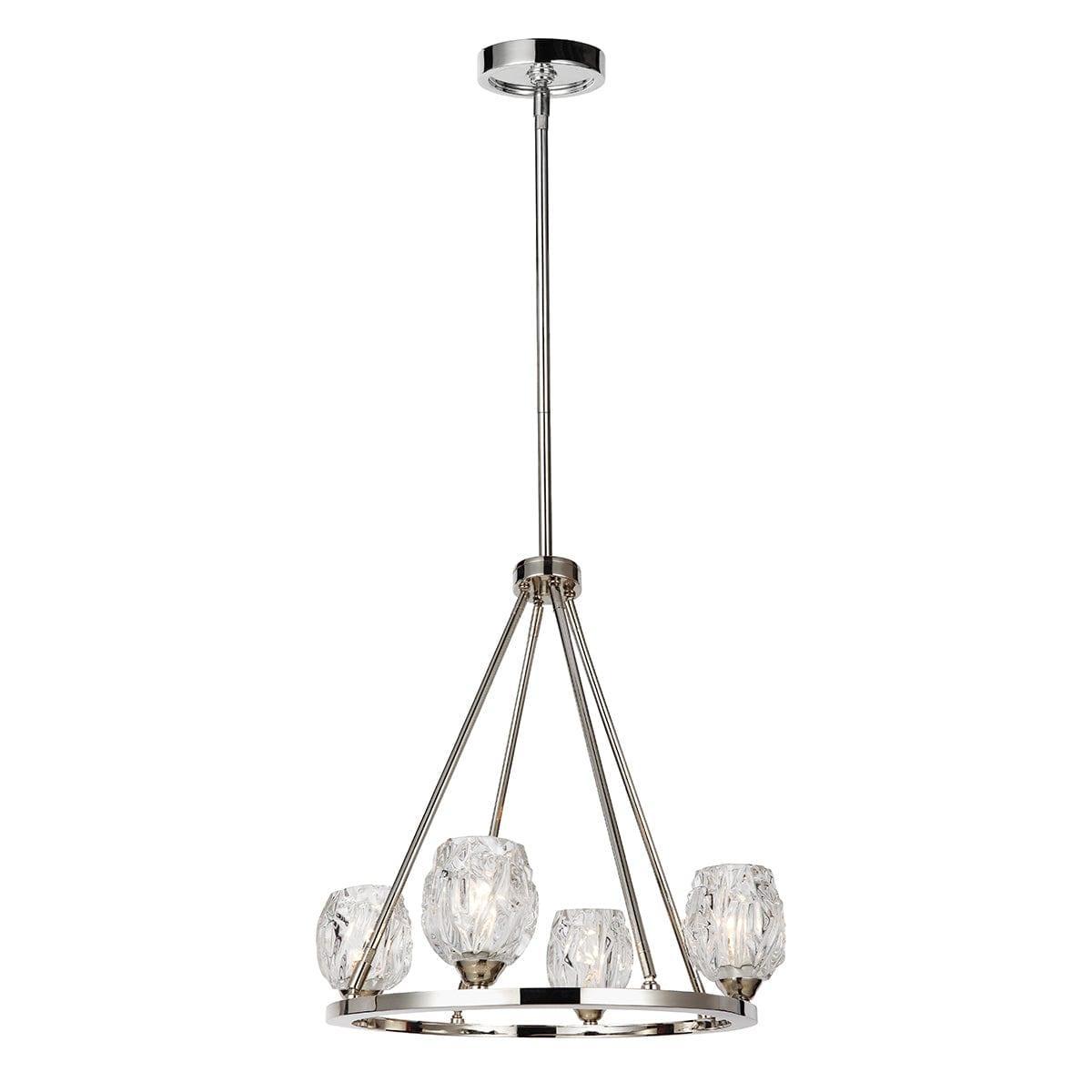 Feiss Rubin 4 Light Chandelier - Polished Nickel-Elstead Lighting-1-Tiffany Lighting Direct