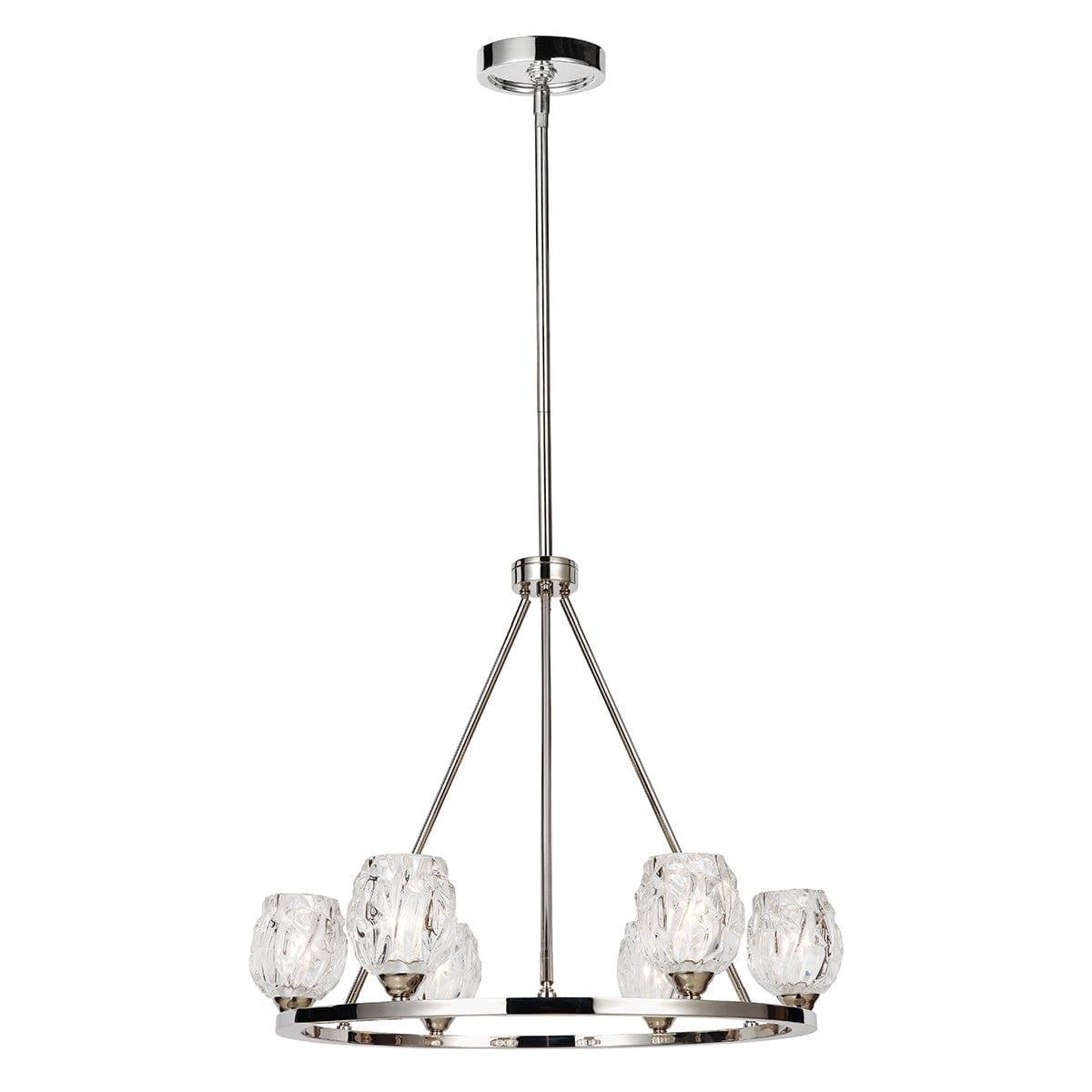 Feiss Rubin 6 Light Chandelier - Polished Nickel-Elstead Lighting-1-Tiffany Lighting Direct
