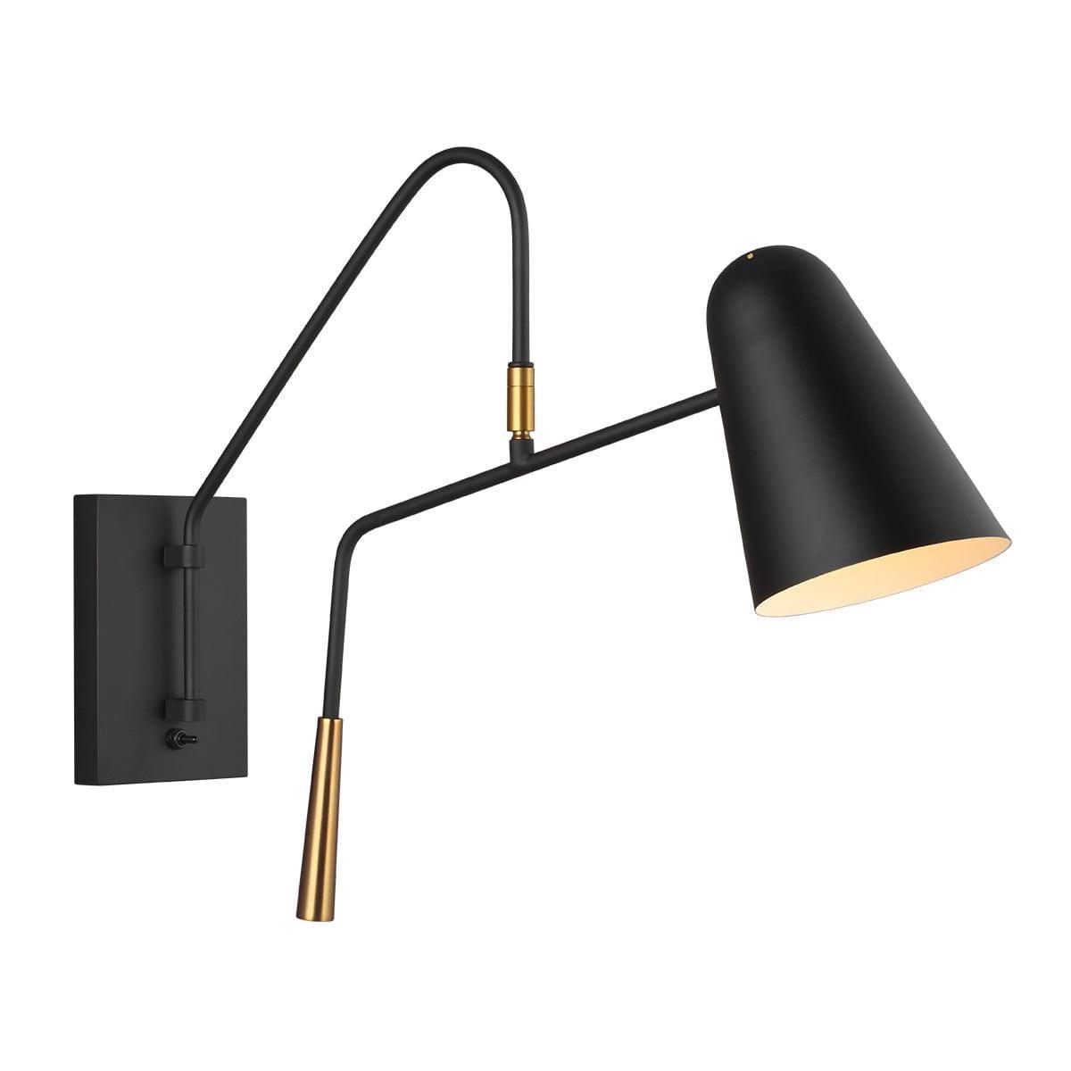 feiss simon 1 light black wall light