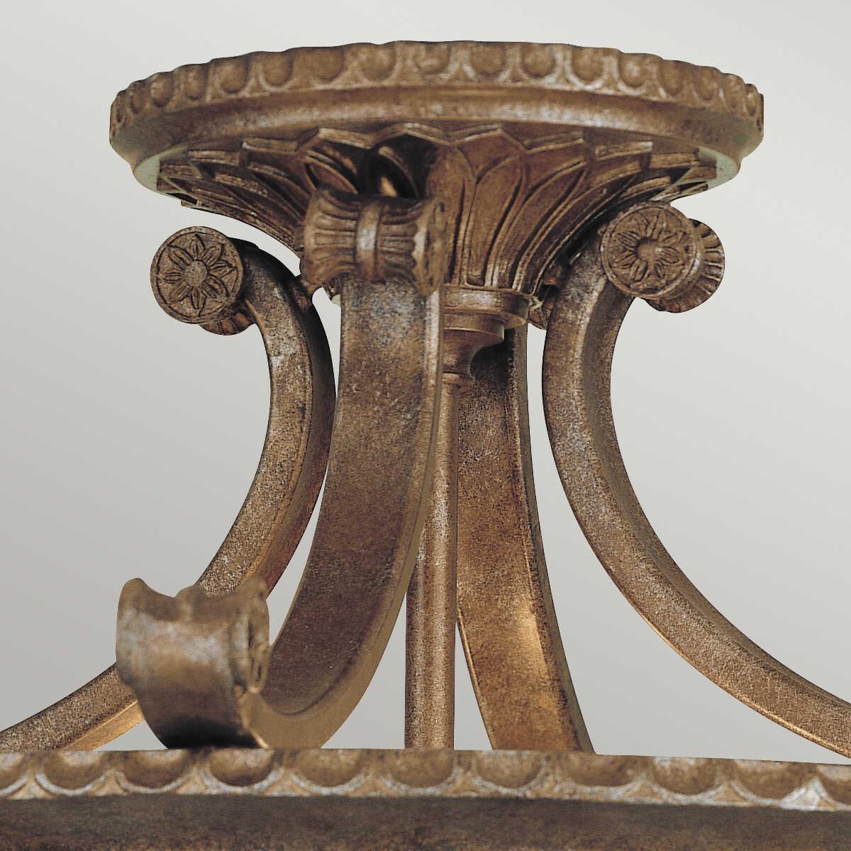 Feiss Stirling Castle Bronze Ceiling Semi Flush Living room close up