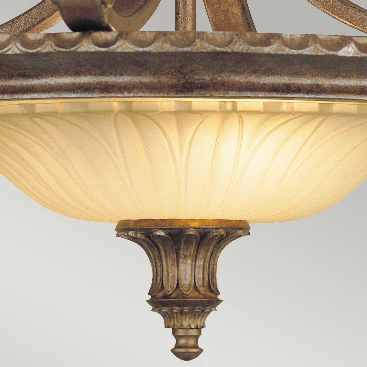 Feiss Stirling Castle Bronze Ceiling Semi Flush Living room weight image