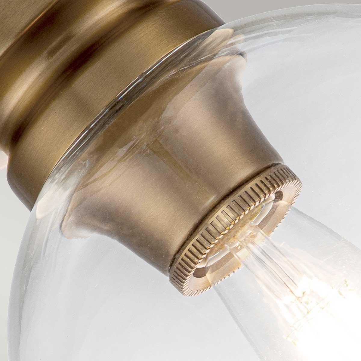 Feiss Tabby Brass Flush Light With Glass Shade Image 3