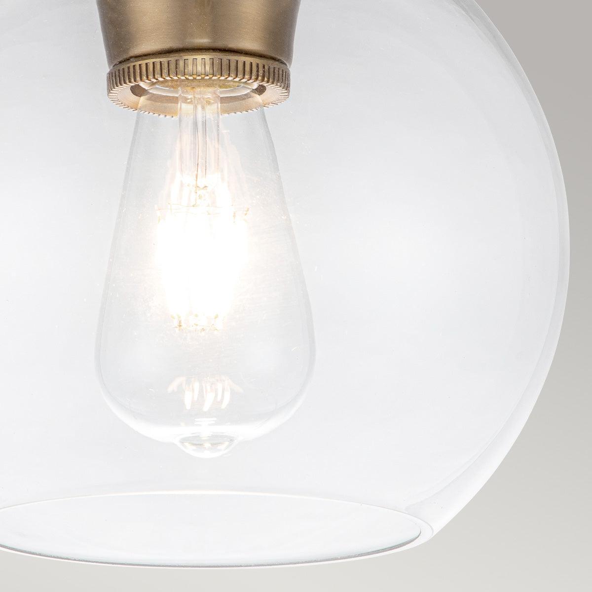 Feiss Tabby Brass Flush Light With Glass Shade Image 4