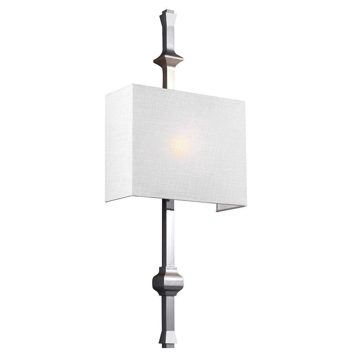 feiss teva 1 light polished nickel wall light