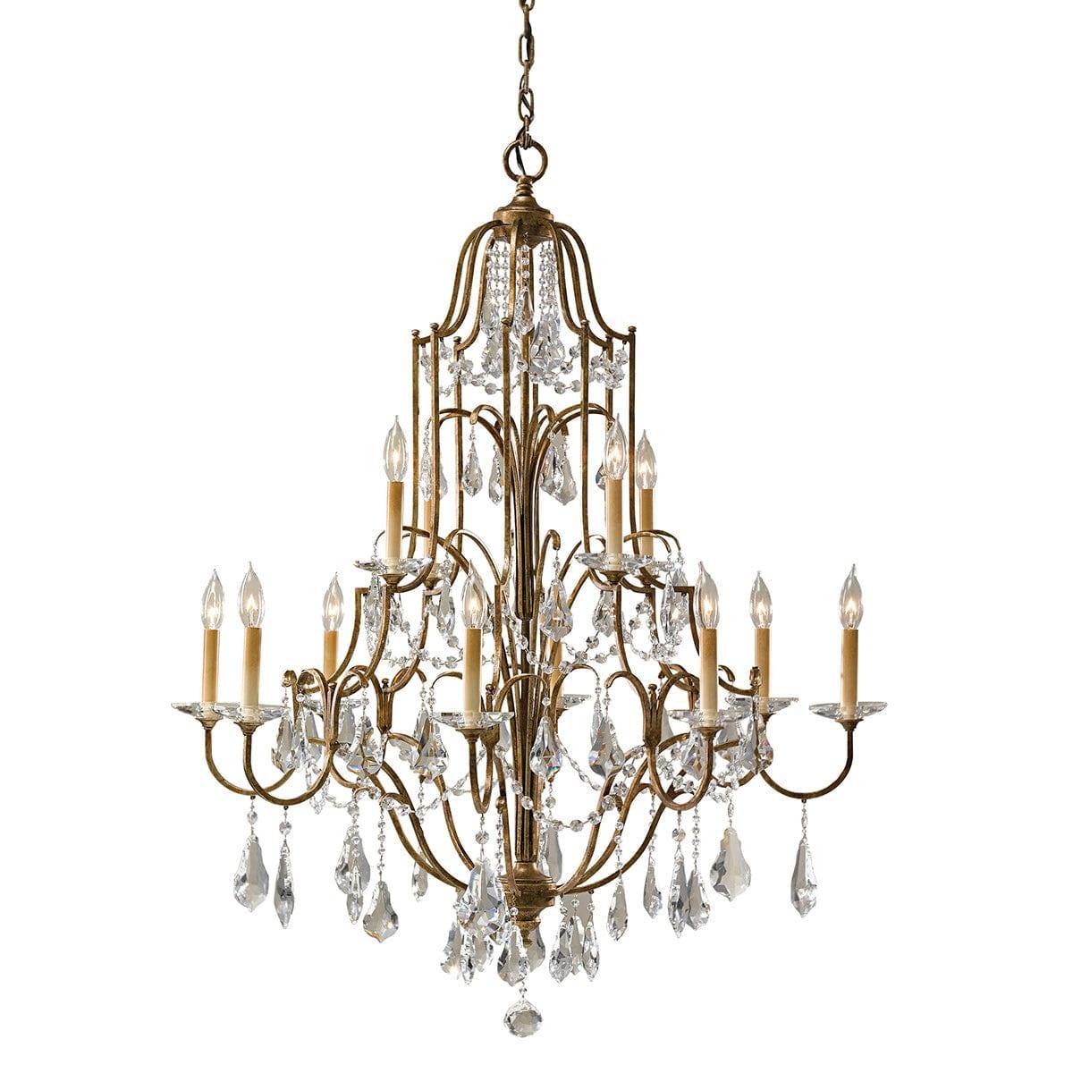Feiss Valentina 12 Light Multi-Tier Bronze Chandelier-Elstead Lighting-1-Tiffany Lighting Direct