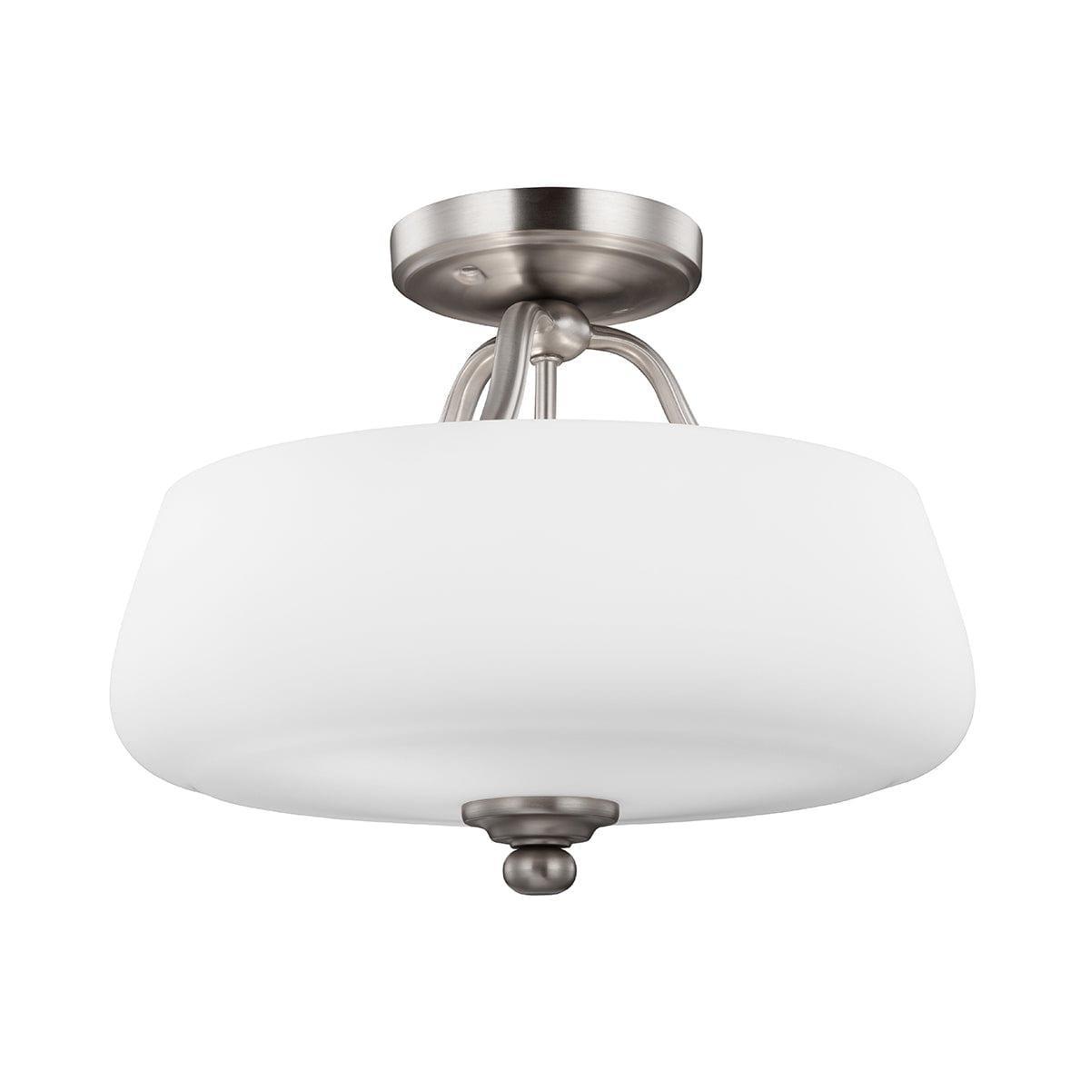 Feiss Vintner 3 Light Semi-Flush Satin Nickel Ceiling Light Living room Image