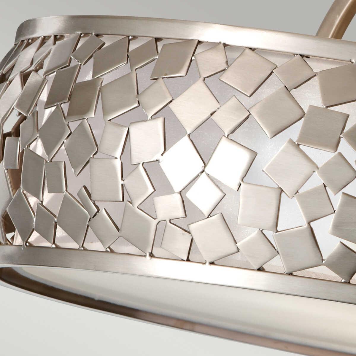 Feiss Zara Silver Semi-Flush Fitting Ceiling Light Living room close up