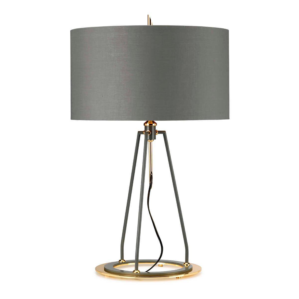Ferrara Grey & Gold Table Lamp Elstead Lighting 3