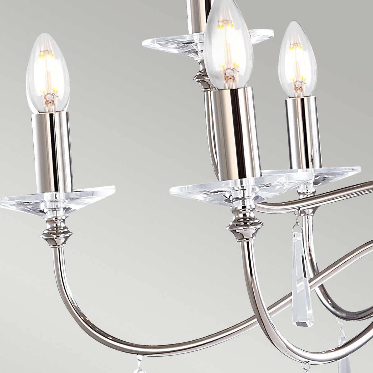 Elstead Finsbury Park Polished Nickel 9 Light Chandelier-Elstead Lighting-7-Tiffany Lighting Direct