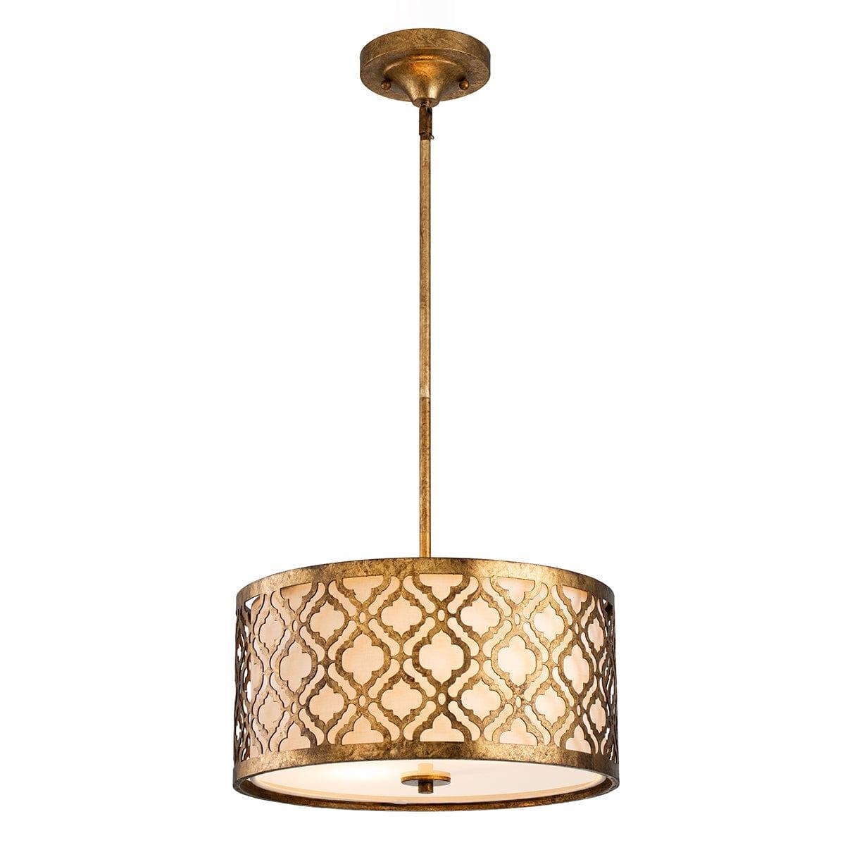 Gilded Nola Arabella 2 Light Gold Duo-Mount Medium Pendant-Ceiling Pendant Lights-Elstead Lighting-1-Tiffany Lighting Direct