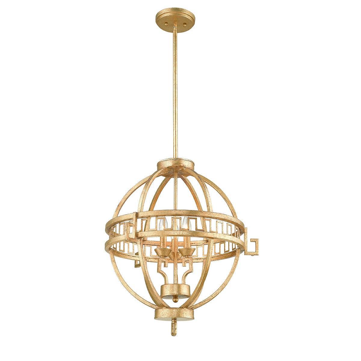 Gilded Nola Lemuria 3 Light Gold Globe Ceiling Pendant-Ceiling Pendant Lights-Elstead Lighting-1-Tiffany Lighting Direct