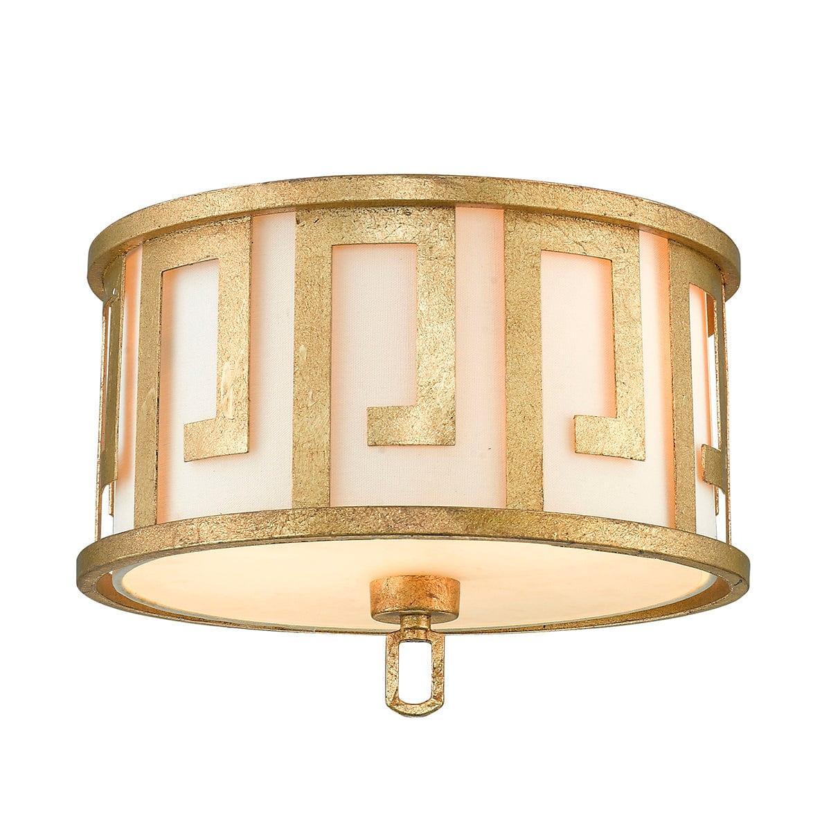 Gilded Nola Lemuria 2 Light Gold Flush Mount Ceiling Light Living room Image