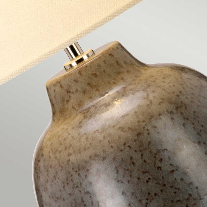 Grange Park Grey & Brown Ceramic Table Lamp base close up
