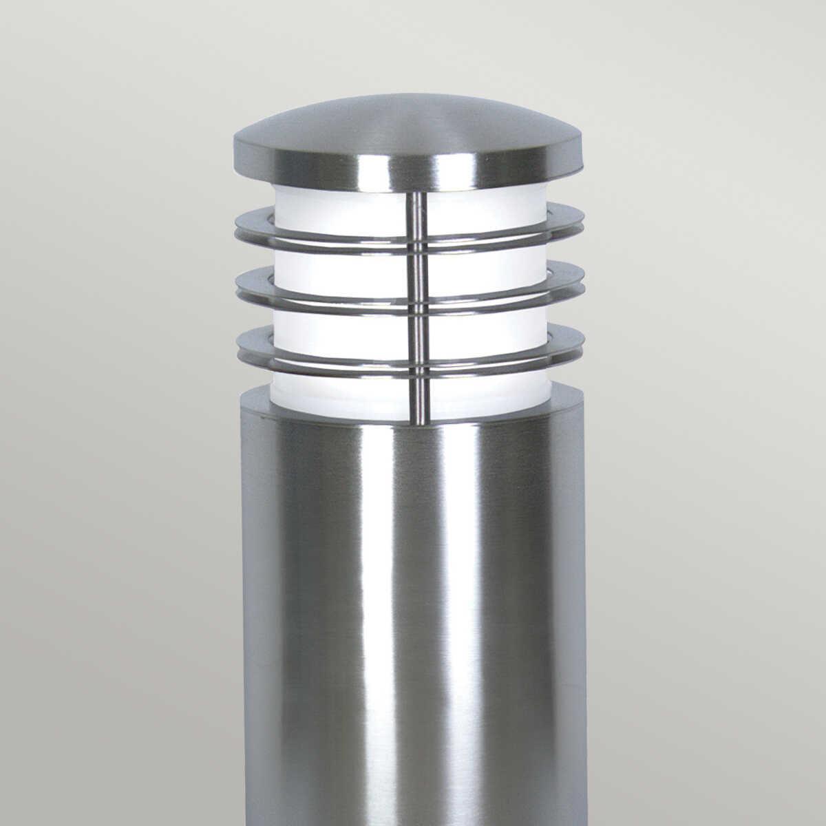 elstead sandbanks stainless steel mini bollard light Detailed Close Up