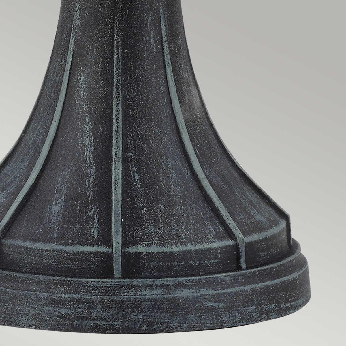 elstead elkstone verdigris finish outdoor pedestal lantern Living Room Close Up