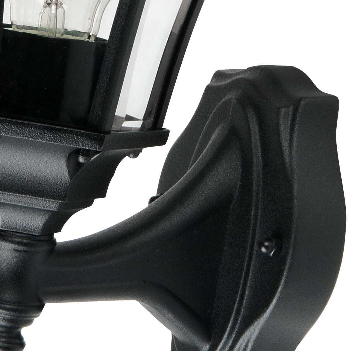 elstead ledbury black finish outdoor wall lantern Close Up LED Bulb