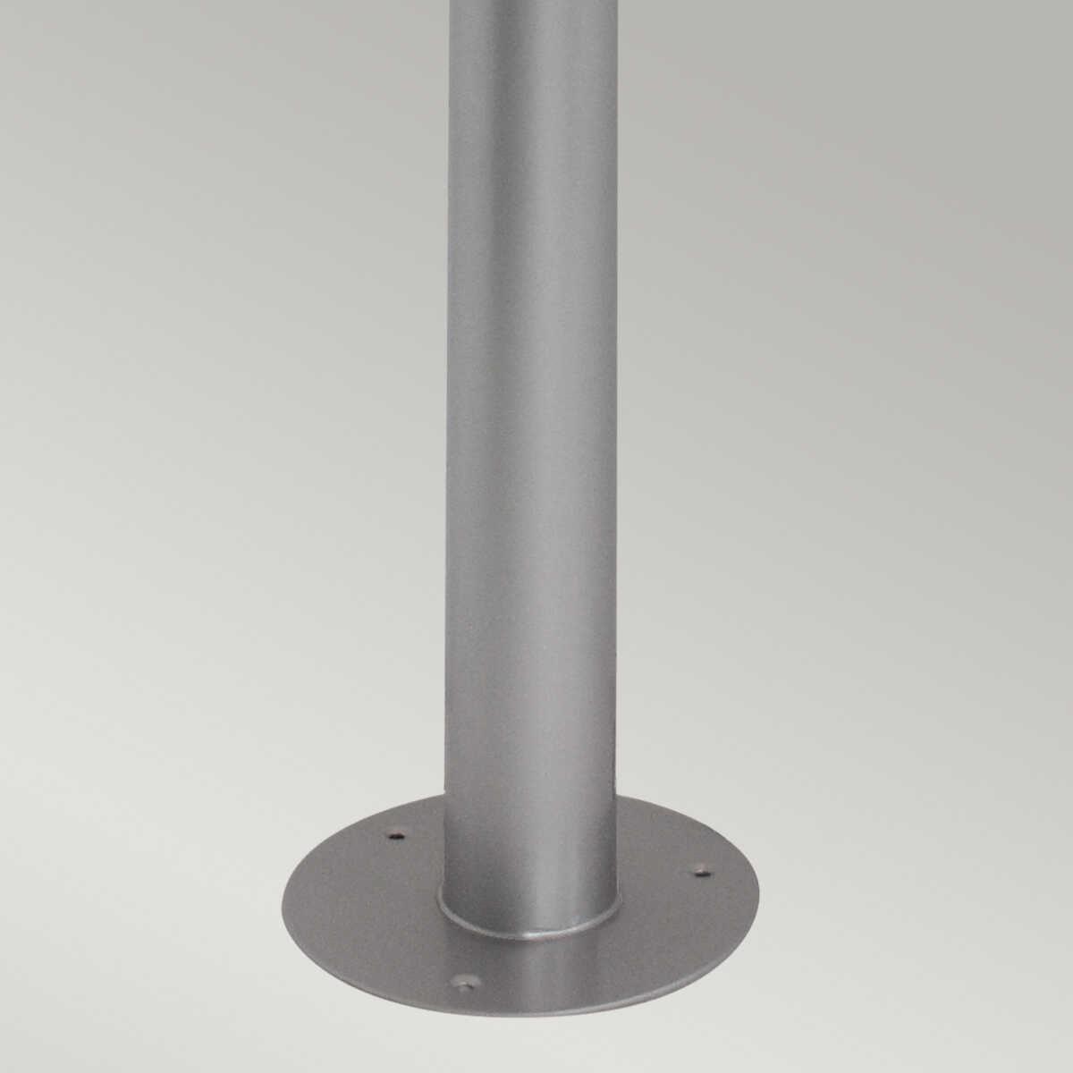 helsingor 1 light silver outdoor bollard lantern elstead lighting Detailed Close Up
