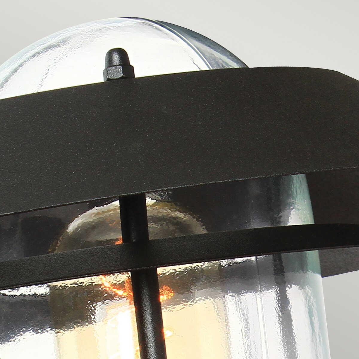 elstead helsingor black outdoor pir wall light Detailed Close Up