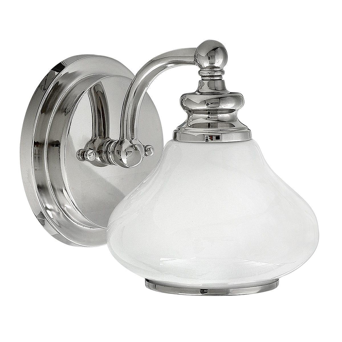 hinkley ainsley 1 light polished chrome bathroom wall light