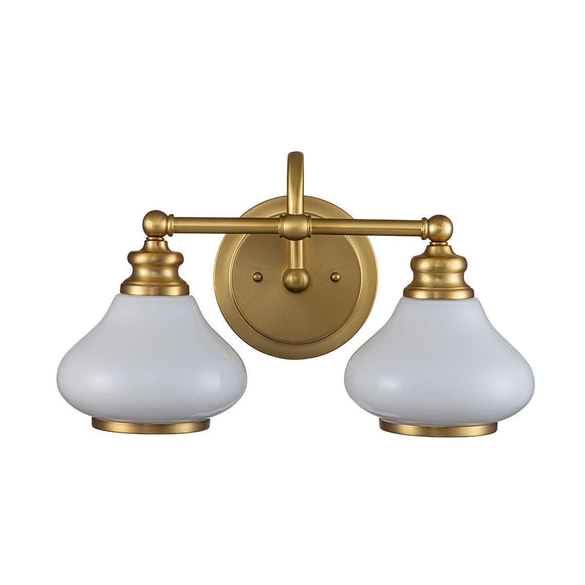 Hinkley Ainsley 2 Light Brass Bathroom Wall Light Living Room Close Up