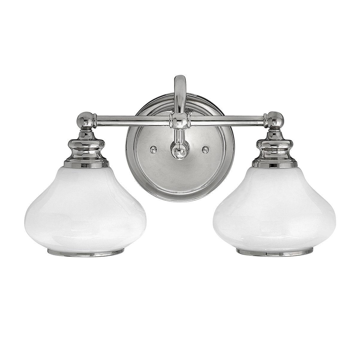 hinkley ainsley 2 light polished chrome bathroom wall light