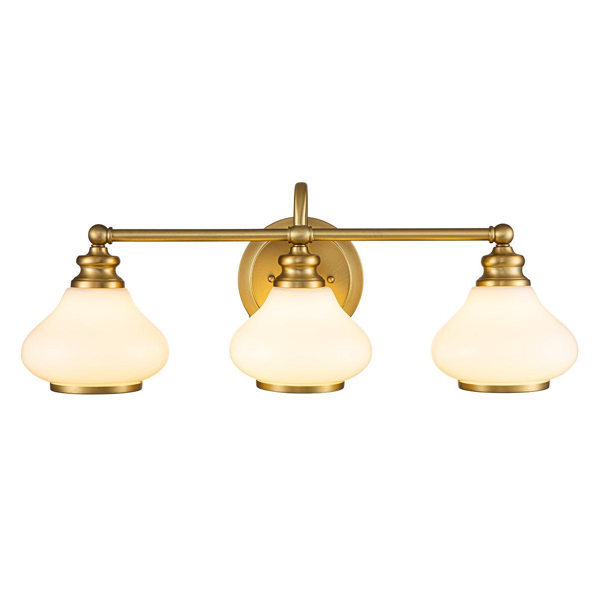Hinkley Ainsley 3 Light Brass Bathroom Wall Light image 1