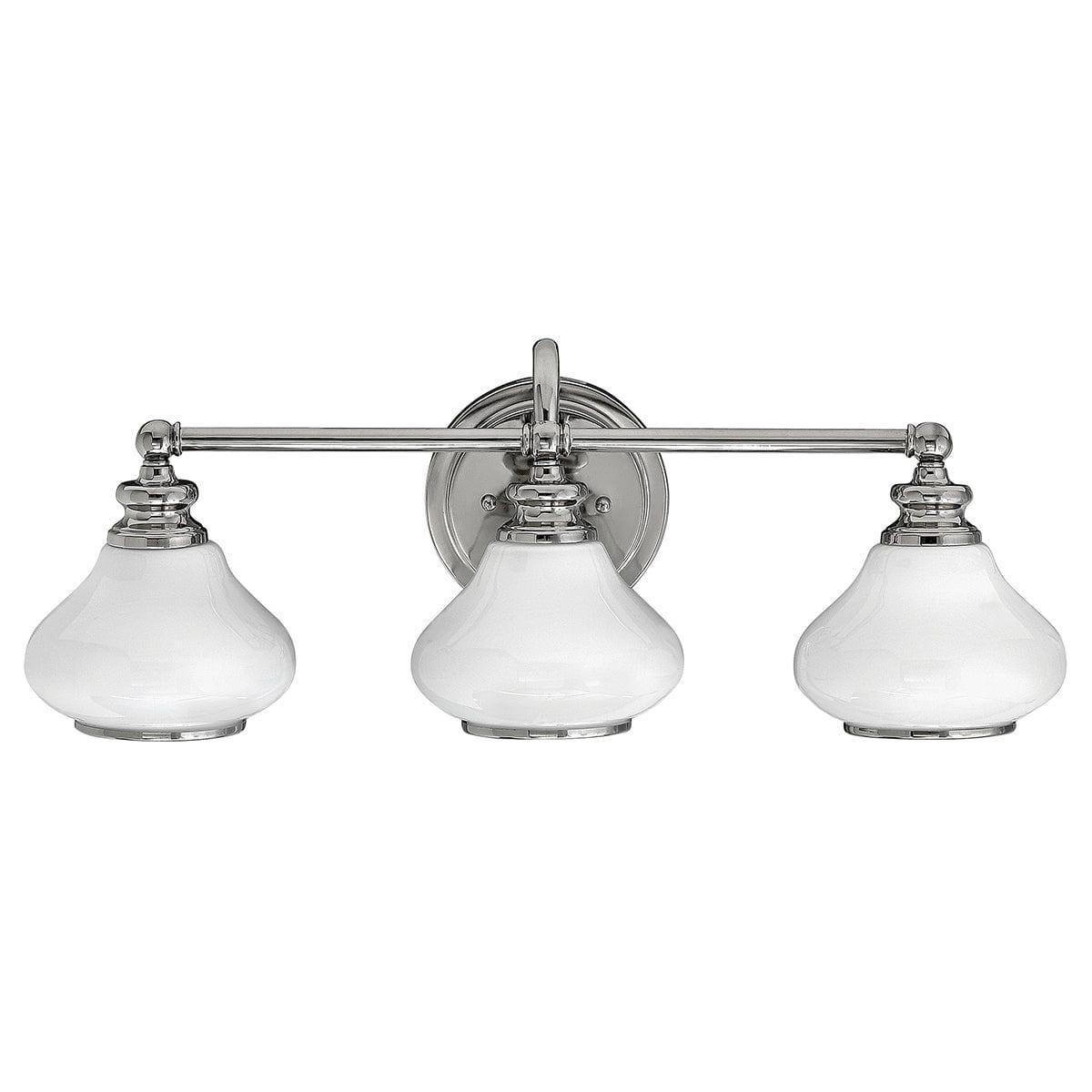 hinkley ainsley 3 light polished chrome bathroom wall light