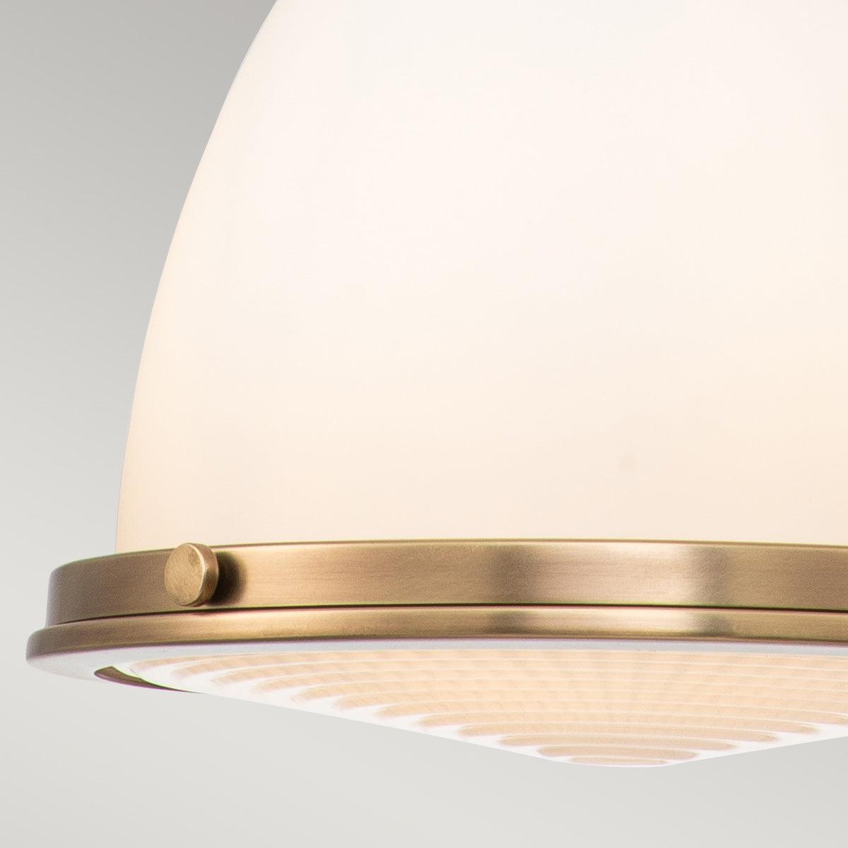 Hinkley Amelia 1 Light Medium Brass Pendant - Frosted Glass-Ceiling Pendant Lights-Elstead Lighting-4-Tiffany Lighting Direct