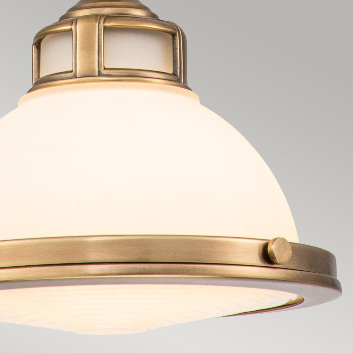 Hinkley Amelia 1 Light Brass Mini Pendant - Glass Shade-Ceiling Pendant Lights-Elstead Lighting-2-Tiffany Lighting Direct