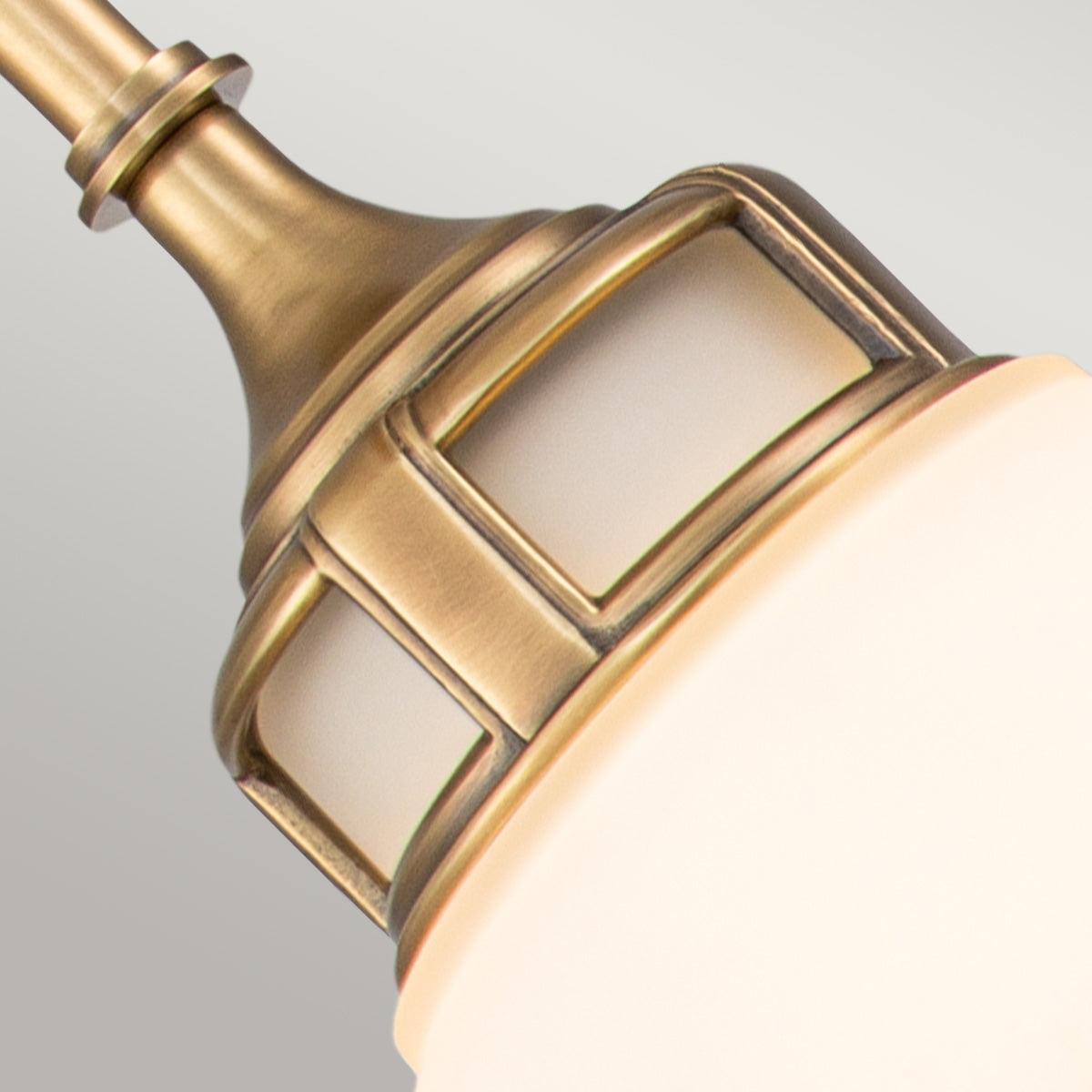 Hinkley Amelia 1 Light Brass Mini Pendant - Glass Shade-Ceiling Pendant Lights-Elstead Lighting-4-Tiffany Lighting Direct