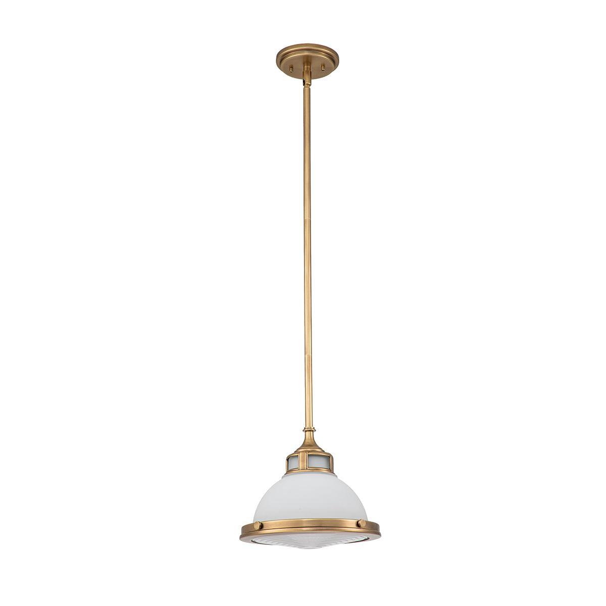 Hinkley Amelia 1 Light Brass Mini Pendant - Glass Shade-Ceiling Pendant Lights-Elstead Lighting-5-Tiffany Lighting Direct