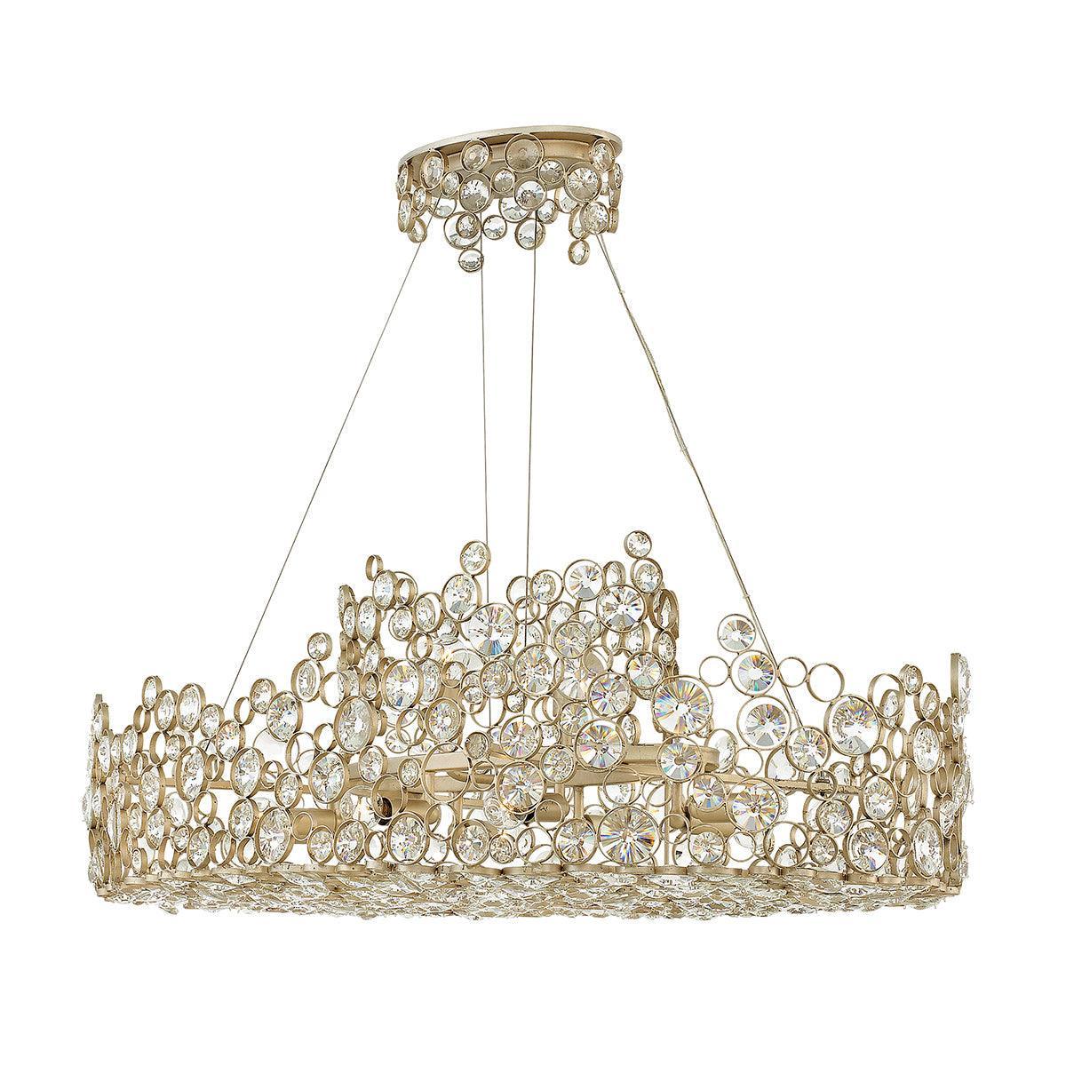 Hinkley Anya Linear Chandelier Ceiling Light - Silver Leaf-Elstead Lighting-1-Tiffany Lighting Direct