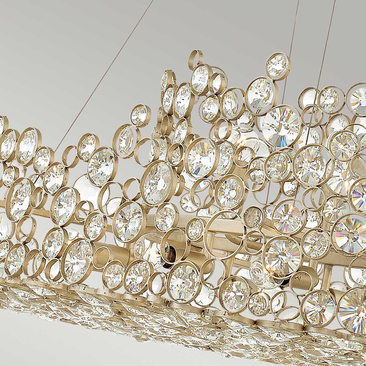 Hinkley Anya Linear Chandelier Ceiling Light - Silver Leaf-Elstead Lighting-7-Tiffany Lighting Direct