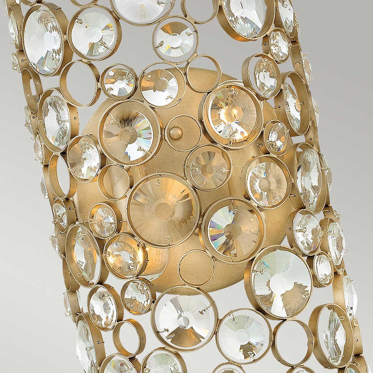 hinkley anya 2 light silver leaf wall light Close Up