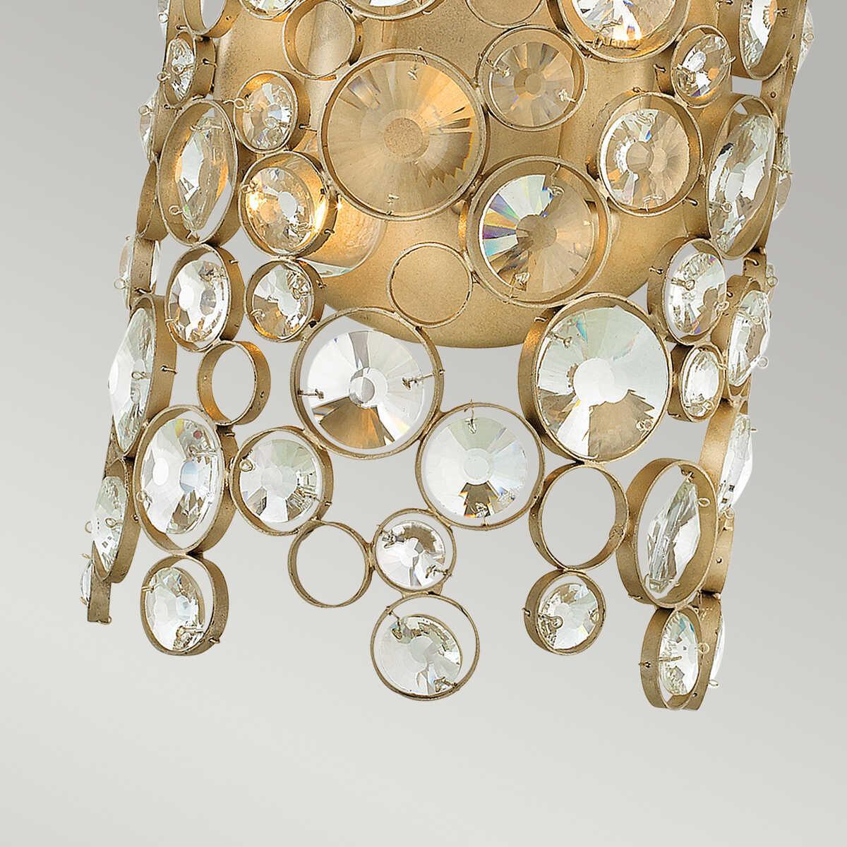 hinkley anya 2 light silver leaf wall light Close Up LED Bulb