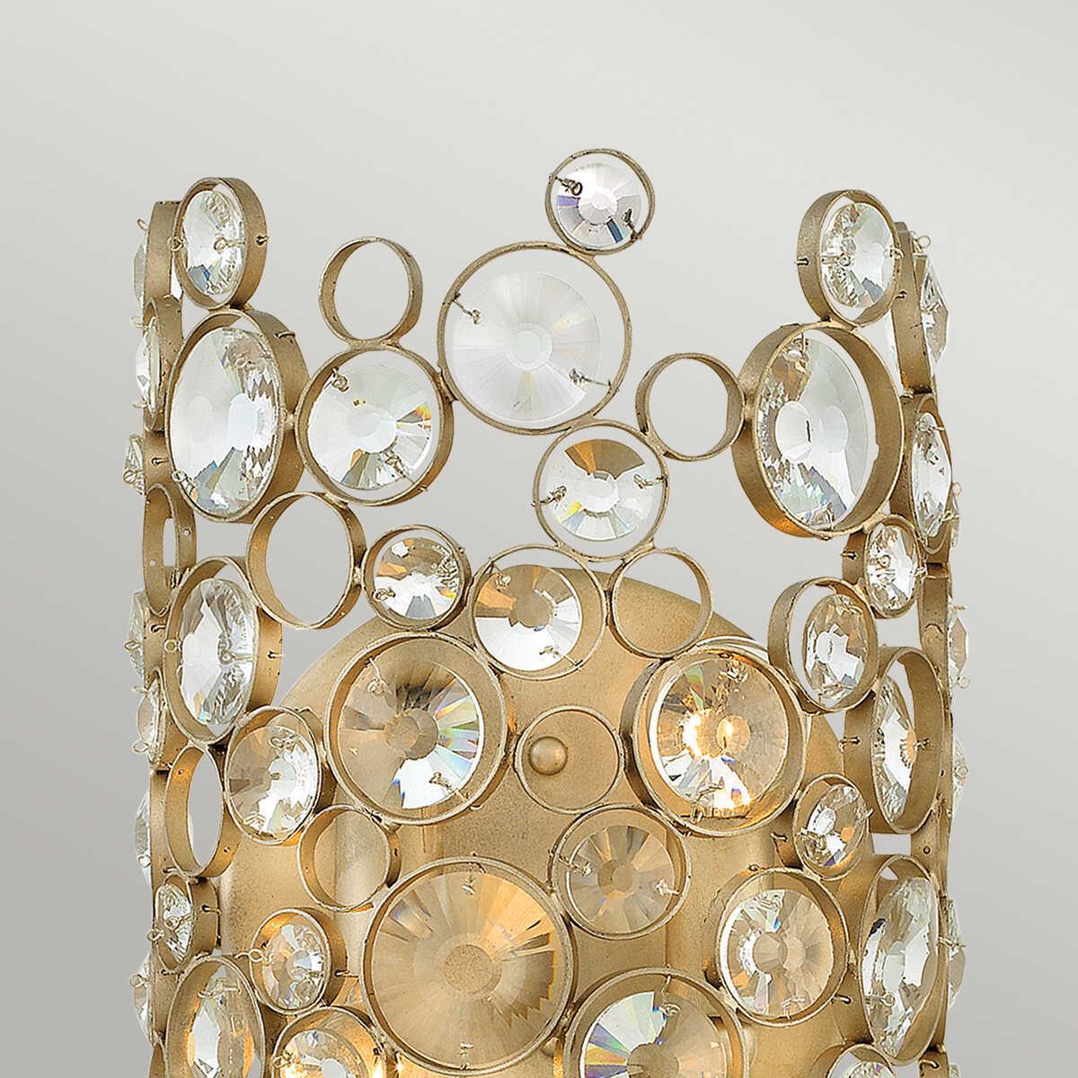 hinkley anya 2 light silver leaf wall light Detailed Close Up