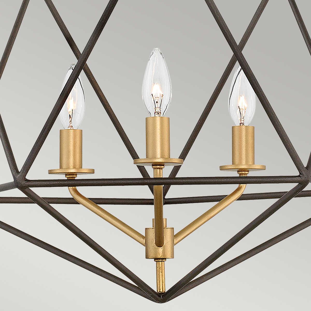 Hinkley Astrid 3 Light Matte Bronze Pendant Chandelier-Ceiling Pendant Lights-Elstead Lighting-7-Tiffany Lighting Direct