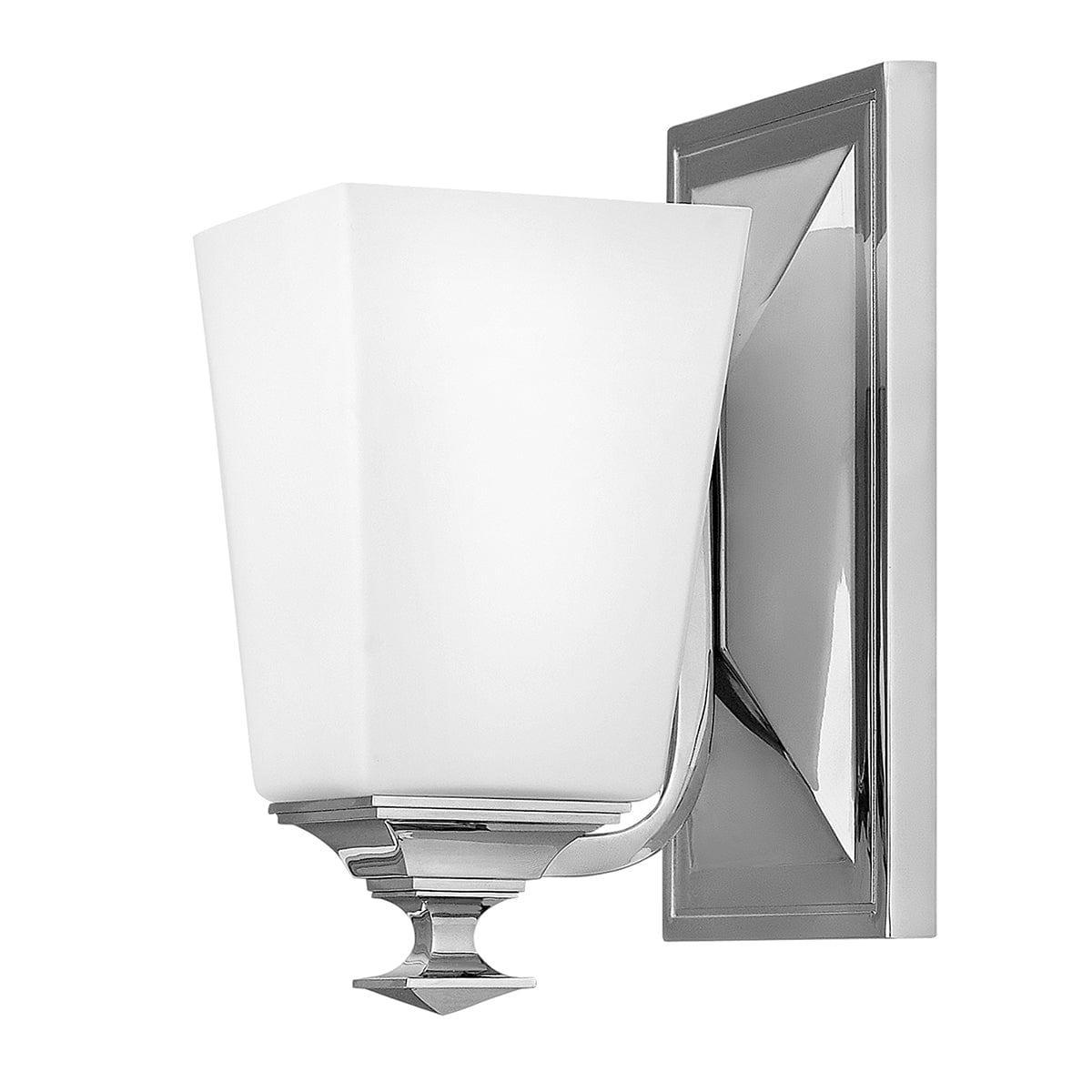 hinkley baldwin 1 light polished chrome bathroom wall light