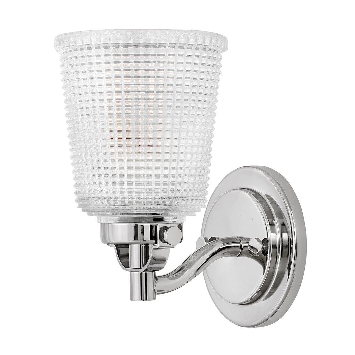 hinkley bennett 1 light polished chrome bathroom wall light