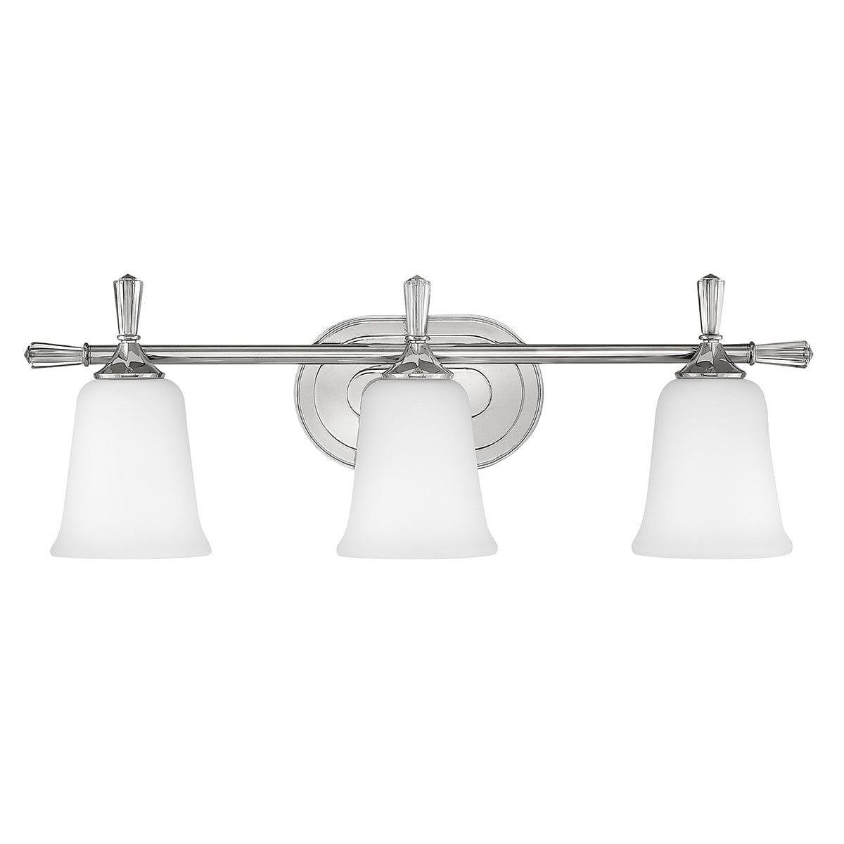 hinkley blythe 3 light bar polished chrome bathroom wall light