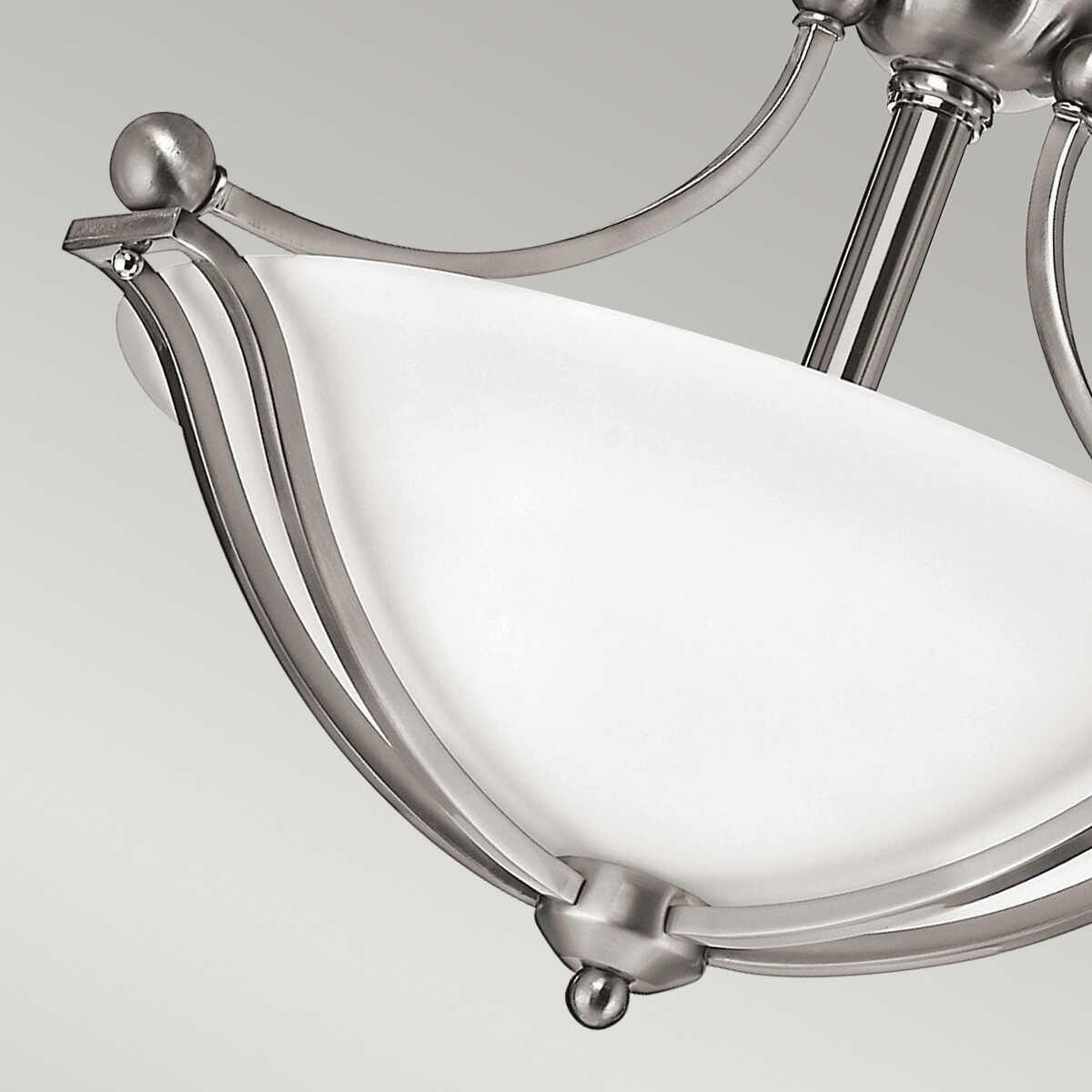 Hinkley Bolla Nickel Art Deco Semi Flush Ceiling Light Living room wide shot