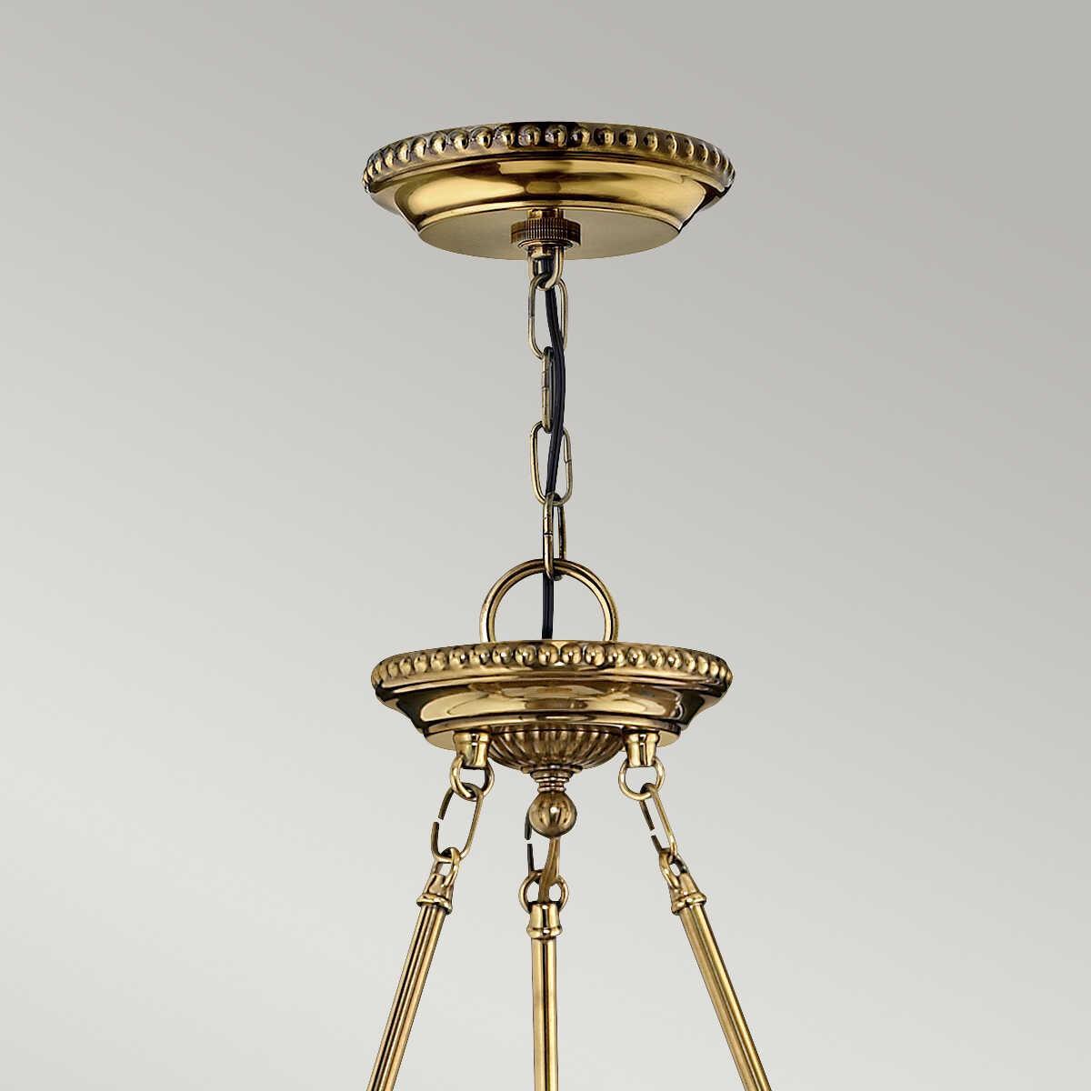 Hinkley Cambridge Solid Brass Large Ceiling Lantern 3 Light-Ceiling Pendant Lights-Elstead Lighting-5-Tiffany Lighting Direct