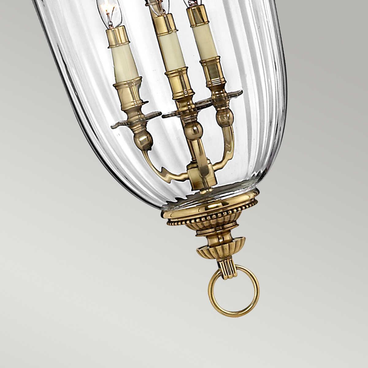 Hinkley Cambridge Solid Brass Large Ceiling Lantern 3 Light-Ceiling Pendant Lights-Elstead Lighting-7-Tiffany Lighting Direct