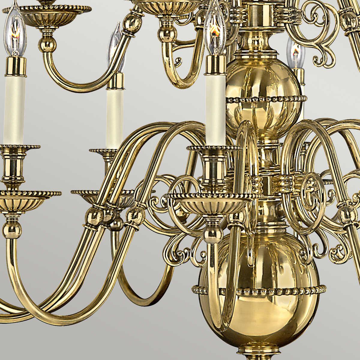Hinkley Cambridge Solid Brass 15 Light Chandelier-Elstead Lighting-6-Tiffany Lighting Direct
