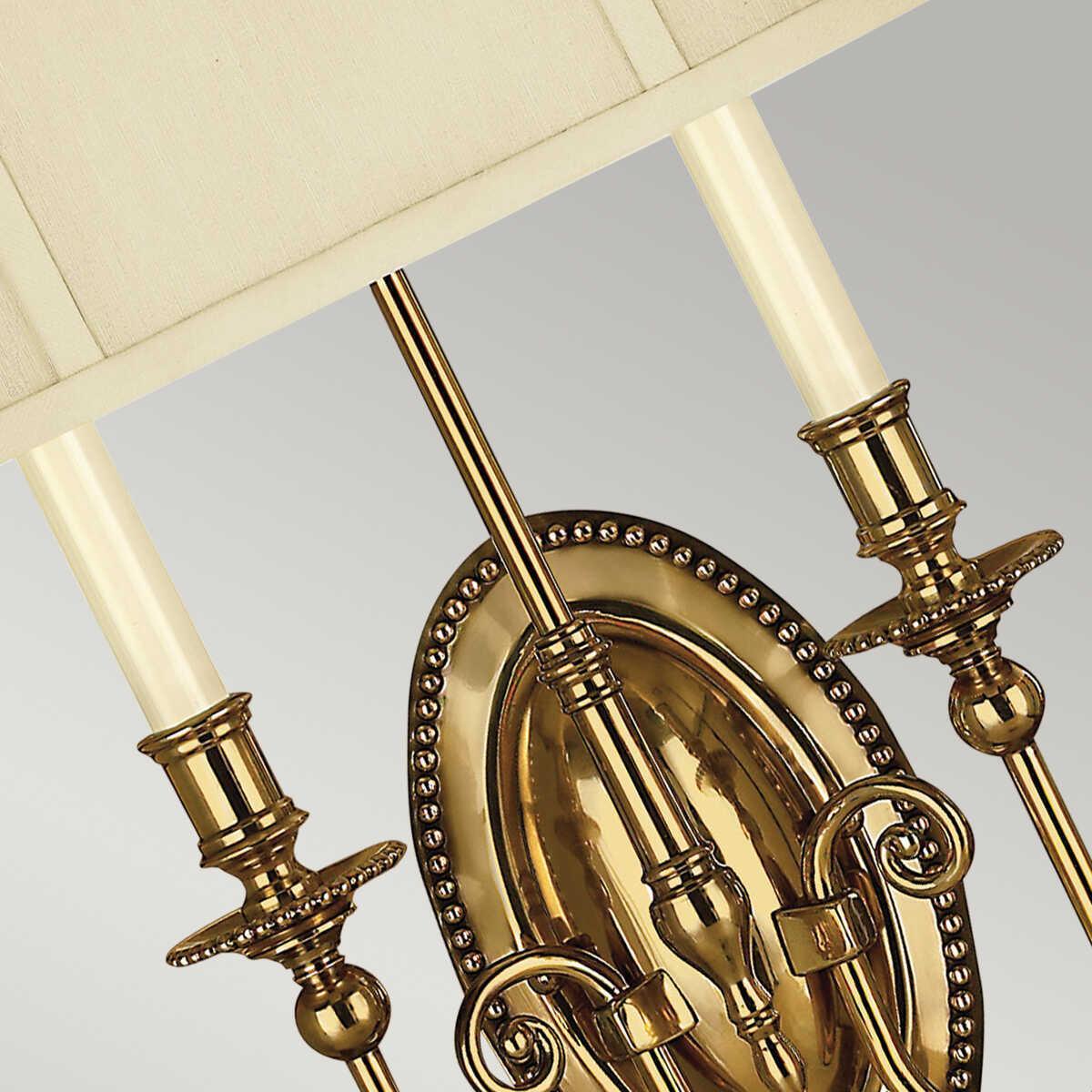 Hinkley Cambridge 2 Light Brass Wall Light HK-CAMBRIDGE2-B,Elstead Lighting, size guide